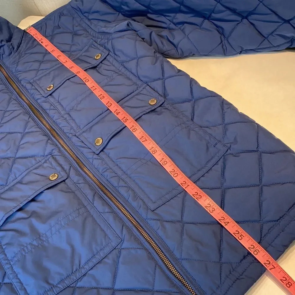 GapKids Coat Jacket Size XL 12 Blue Quilted Long Pockets